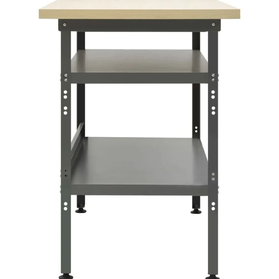 vidaXL Werkbank 120x60x85 cm staal grijs