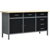vidaXL Werkbank 160x60x85 cm staal zwart