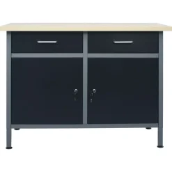 vidaXL Werkbank 120x60x85 cm staal zwart