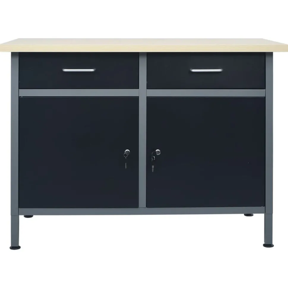 vidaXL Werkbank 120x60x85 cm staal zwart