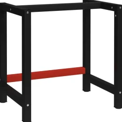 vidaXL Werkbankframe 80x57x79 cm metaal zwart en rood