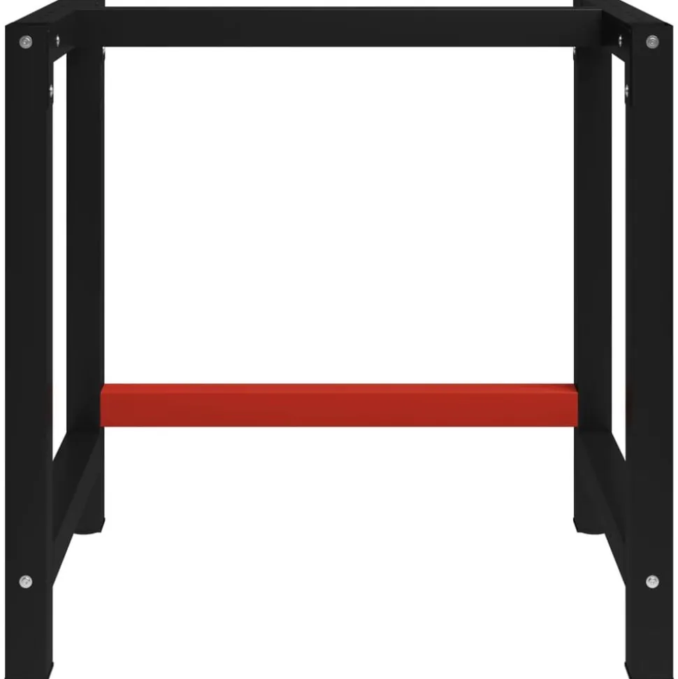 vidaXL Werkbankframe 80x57x79 cm metaal zwart en rood
