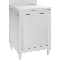 vidaXL Werktafel met kast commercieel 60x60x96 cm roestvrij staal