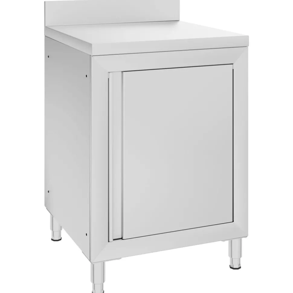 vidaXL Werktafel met kast commercieel 60x60x96 cm roestvrij staal
