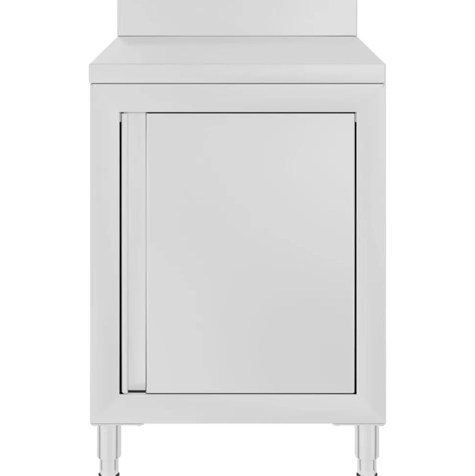 vidaXL Werktafel met kast commercieel 60x60x96 cm roestvrij staal
