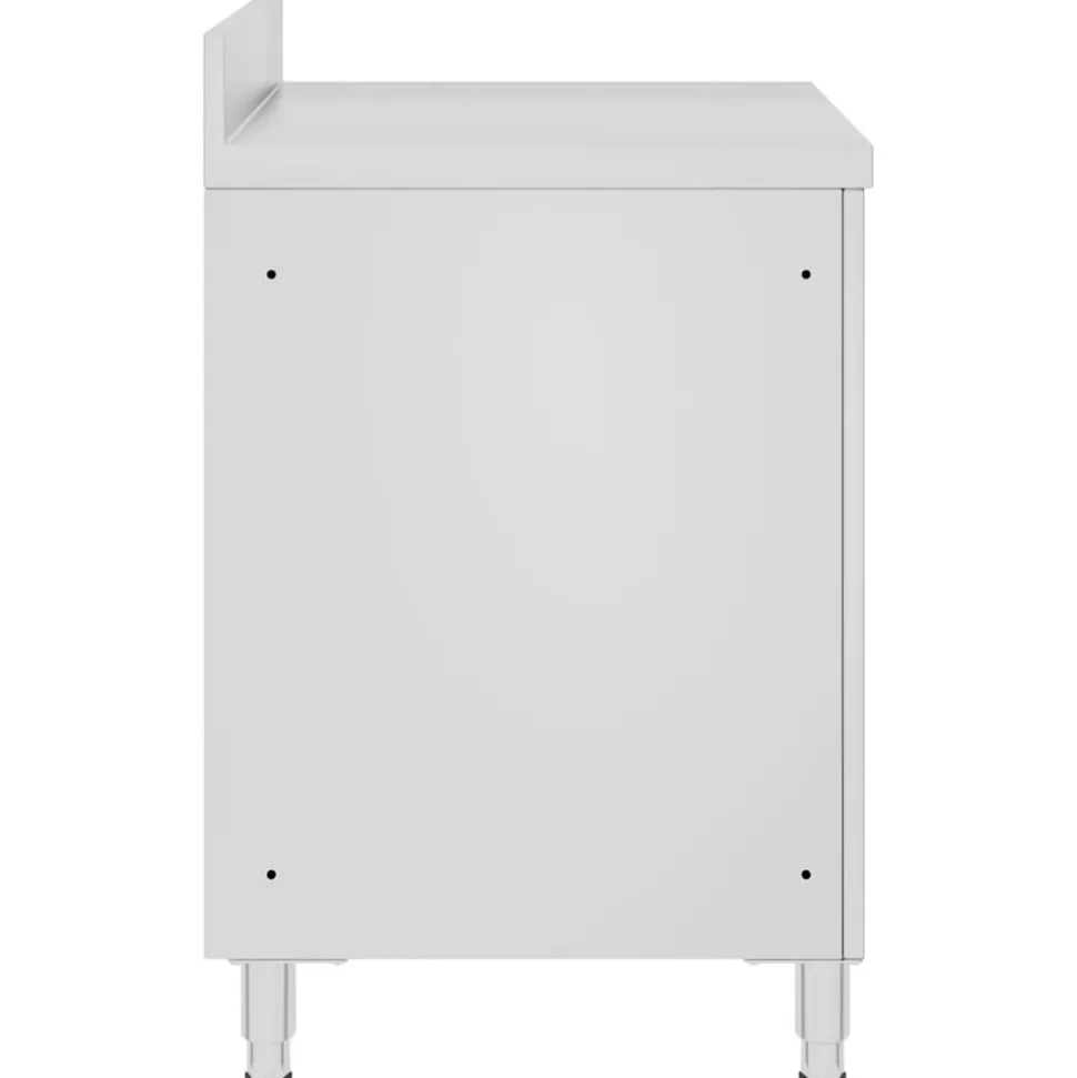 vidaXL Werktafel met kast commercieel 60x60x96 cm roestvrij staal