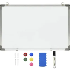 vidaXL Whiteboard magnetisch 50x35 cm staal wit