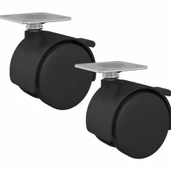 vidaXL Wiel 2 pcs Zwart 39,5 x 39,5 x 37,8 mm IJzer en Polypropyleen