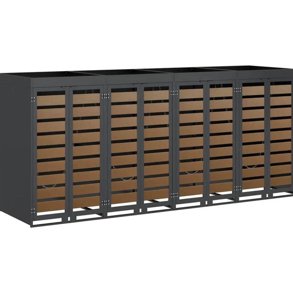 vidaXL Wieltjesbakopslag voor 4 bakken Antraciet 340 x 77.5 x 115.5 cm