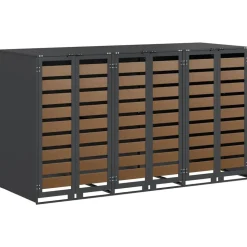 vidaXL Wieltjesbakopslag voor 3 bakken Antraciet 340 x 77.5 x 115.5 cm