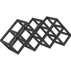 vidaXL Wijnrek Zwart Eiken 63 x 16,5 x 25 cm Gepoedercoat staal