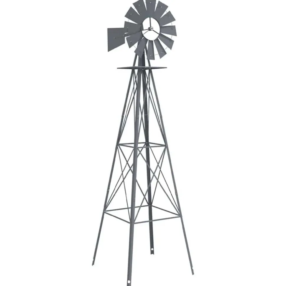 vidaXL Windmolen Grijs 84 x 68 x 245 cm IJzer