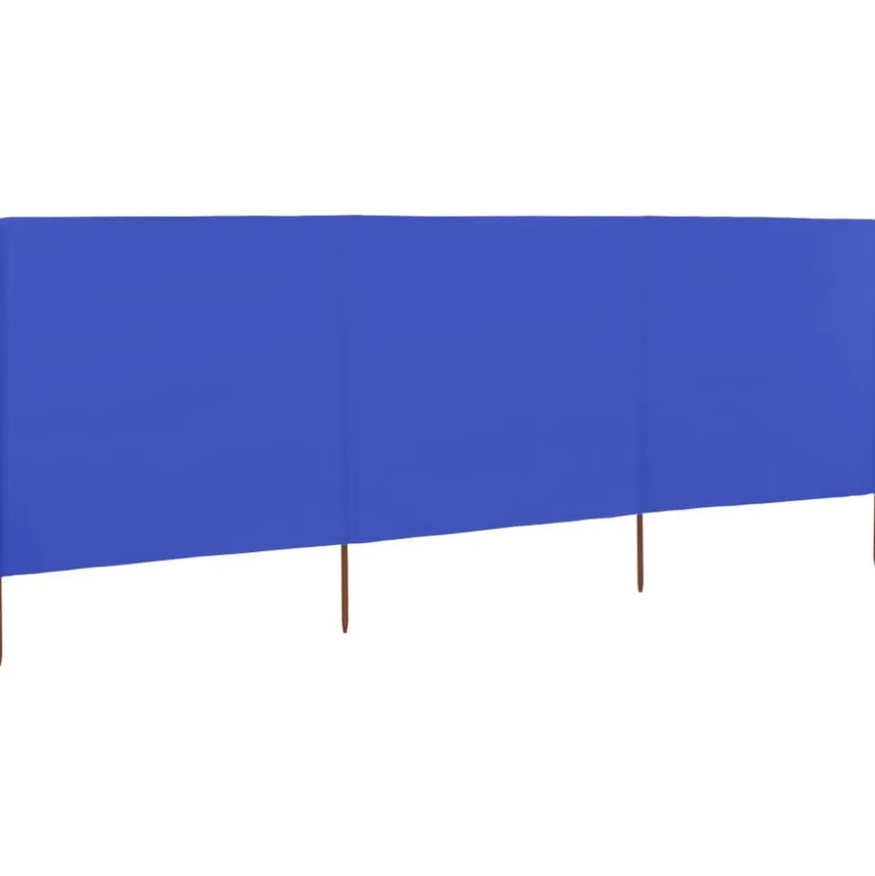 vidaXL Windscherm 3-panelen 400x80 cm stof azuurblauw