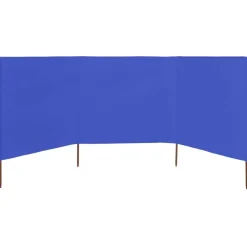 vidaXL Windscherm 3-panelen 400x80 cm stof azuurblauw
