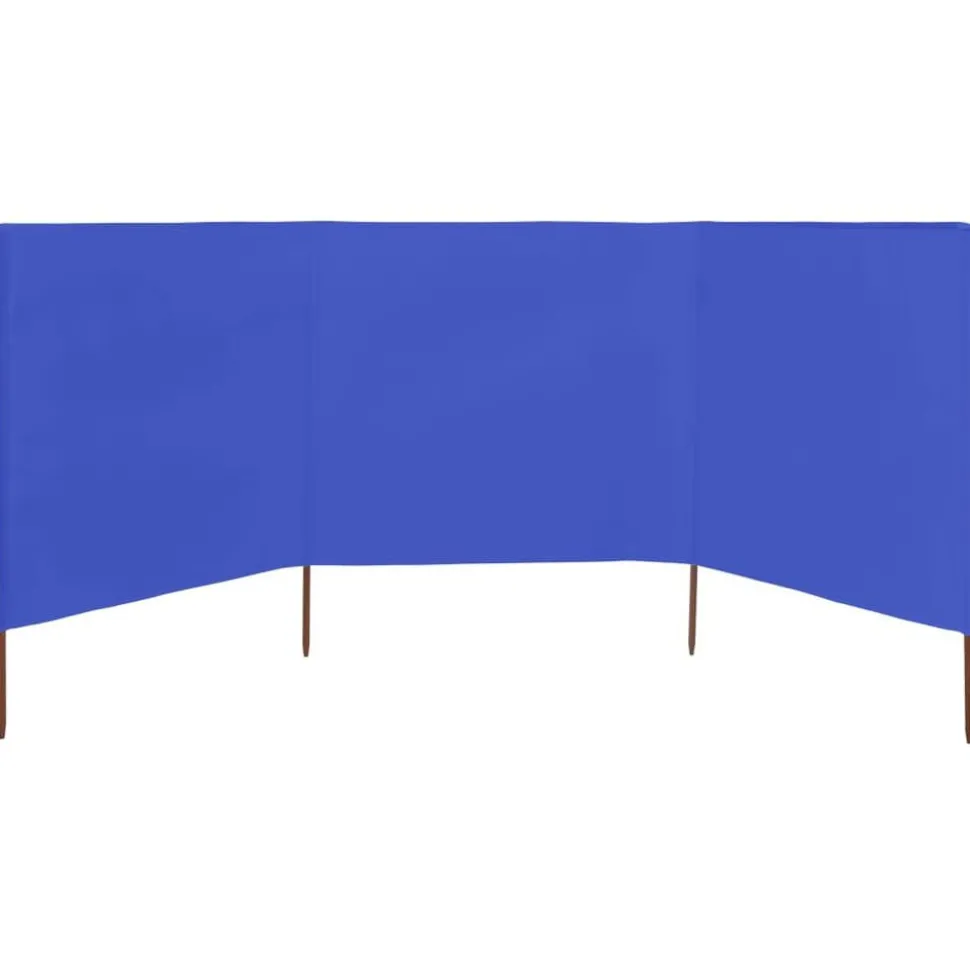 vidaXL Windscherm 3-panelen 400x80 cm stof azuurblauw