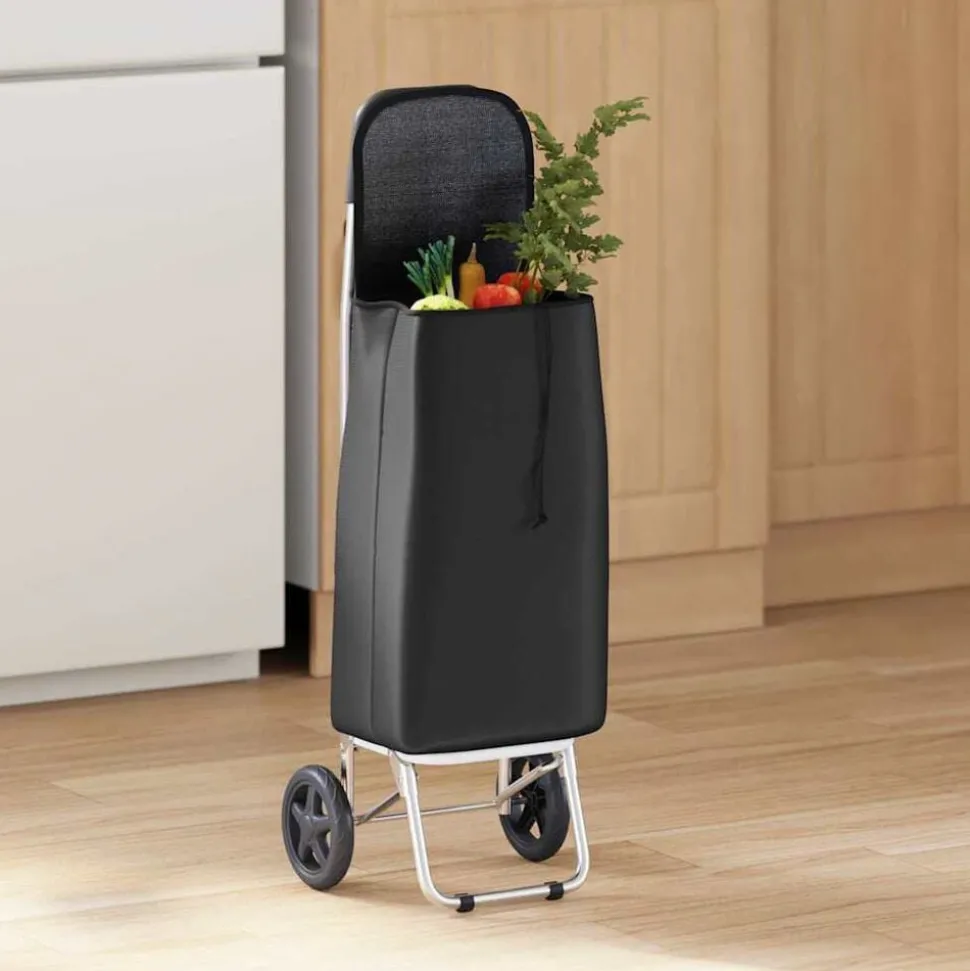 vidaXL Winkel trolley Zwart 35 x 28 x 92 cm Oxford stof