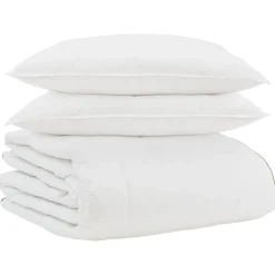 vidaXL Winter Dekbed met kussen 3 pcs Wit Donsveertjes