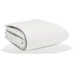 vidaXL Winter Dekbed met kussen 2 pcs Wit Donsveertjes