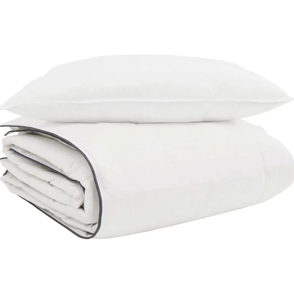 vidaXL Winter Dekbed met kussen 2 pcs Wit Donsveertjes