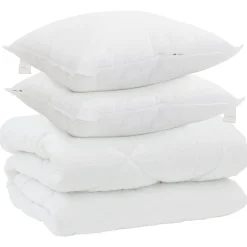 vidaXL Winter Dekbed met kussen 3 pcs Wit Microvezel