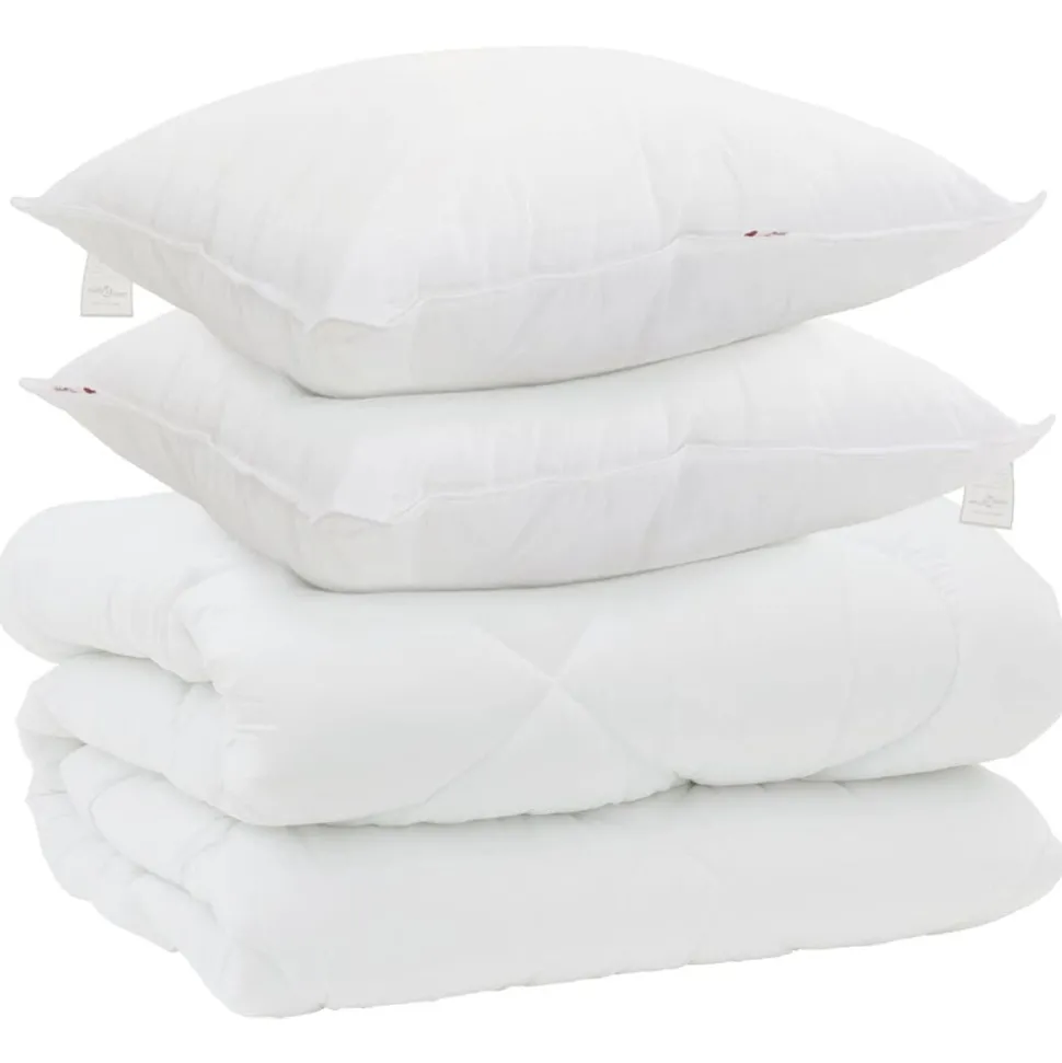 vidaXL Winter Dekbed met kussen 3 pcs Wit Microvezel