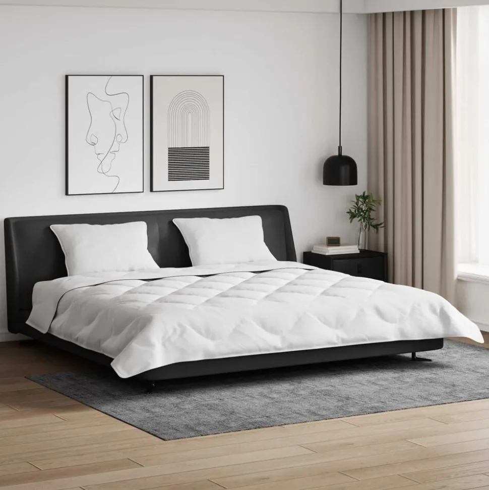 vidaXL Winter Dekbed met kussen 3 pcs Wit Microvezel