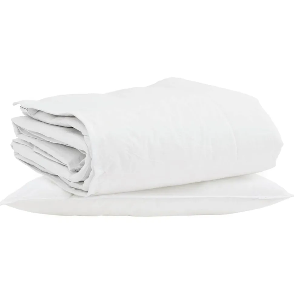 vidaXL Winter Dekbed met kussen 2 pcs Wit Donsveertjes