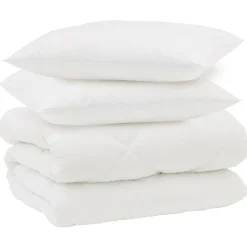 vidaXL Winter Dekbed met kussen 3 pcs Wit Microvezel