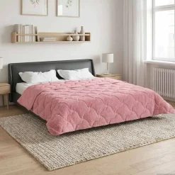 vidaXL Winter Dekbed Roze 220 x 240 cm Microfiber en Teddy fleece