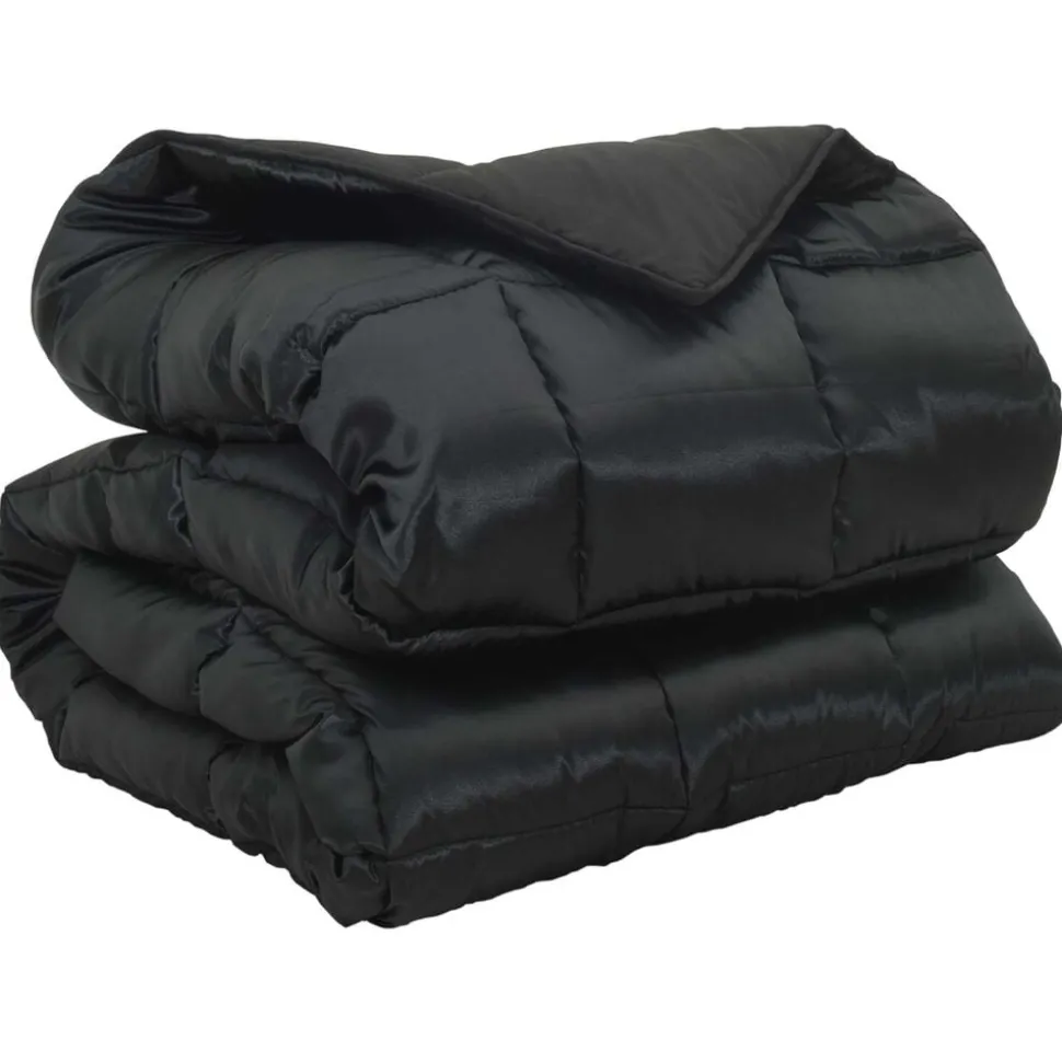 vidaXL Winter Dekbed Zwart 135 x 200 cm Satijn en Microfiber