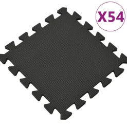 vidaXL 54x Vloermatten 4,86 ㎡ EVA-schuim zwart