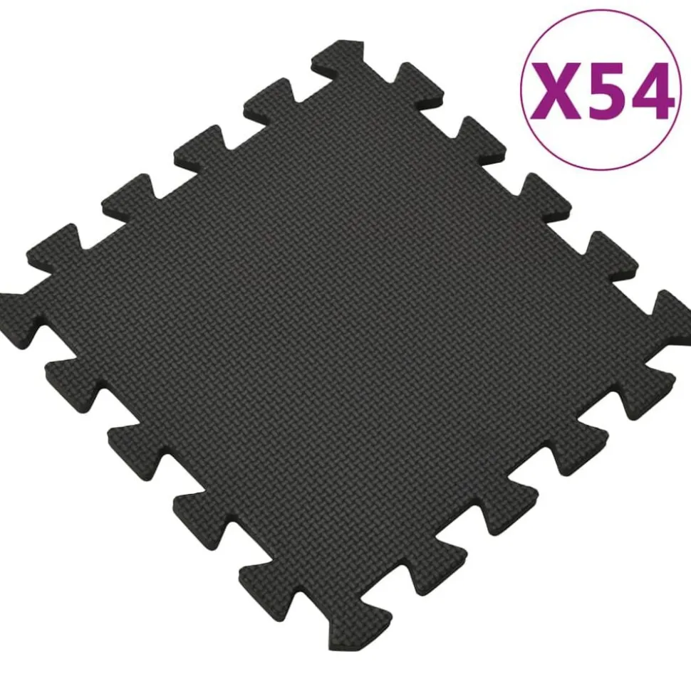 vidaXL 54x Vloermatten 4,86 ㎡ EVA-schuim zwart