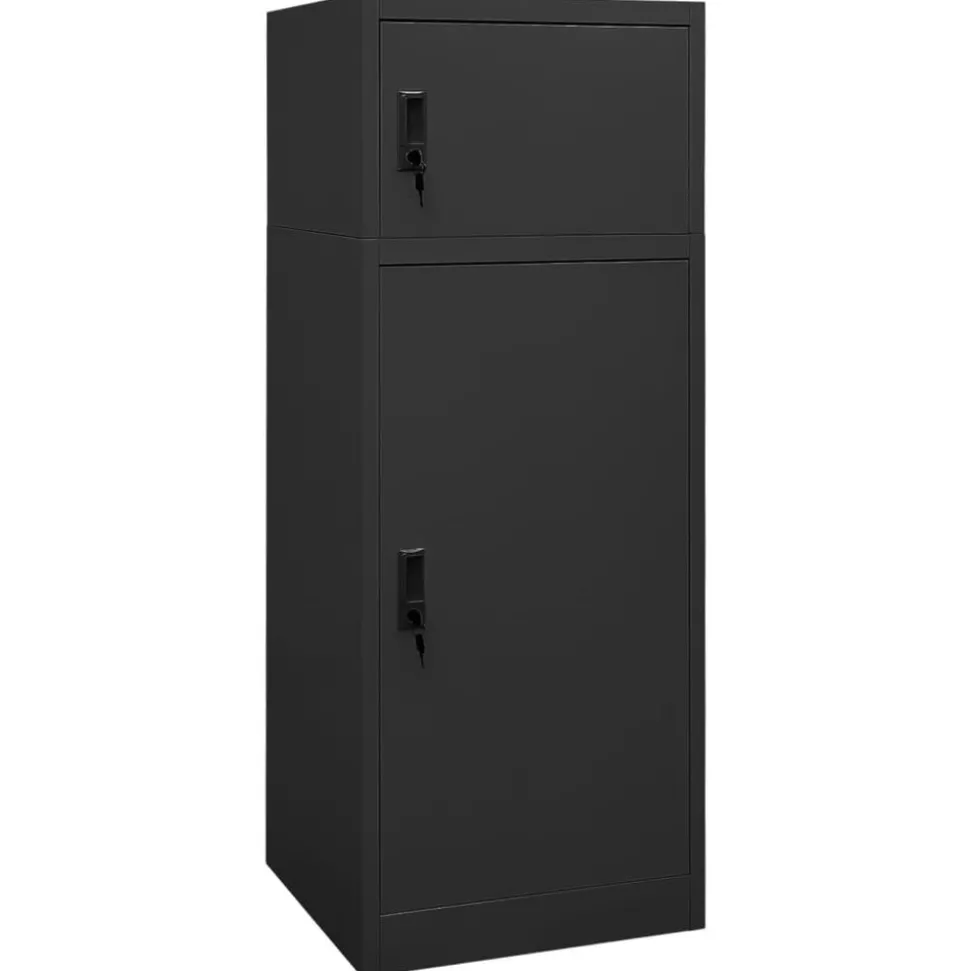 vidaXL Zadelkast 53x53x140 cm staal antracietkleurig