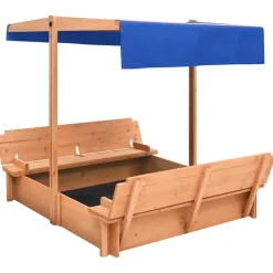vidaXL Zandbak met dak 112x112x112 cm vurenhout