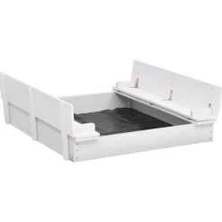 vidaXL Zandbak 95x90x15 cm vurenhout wit