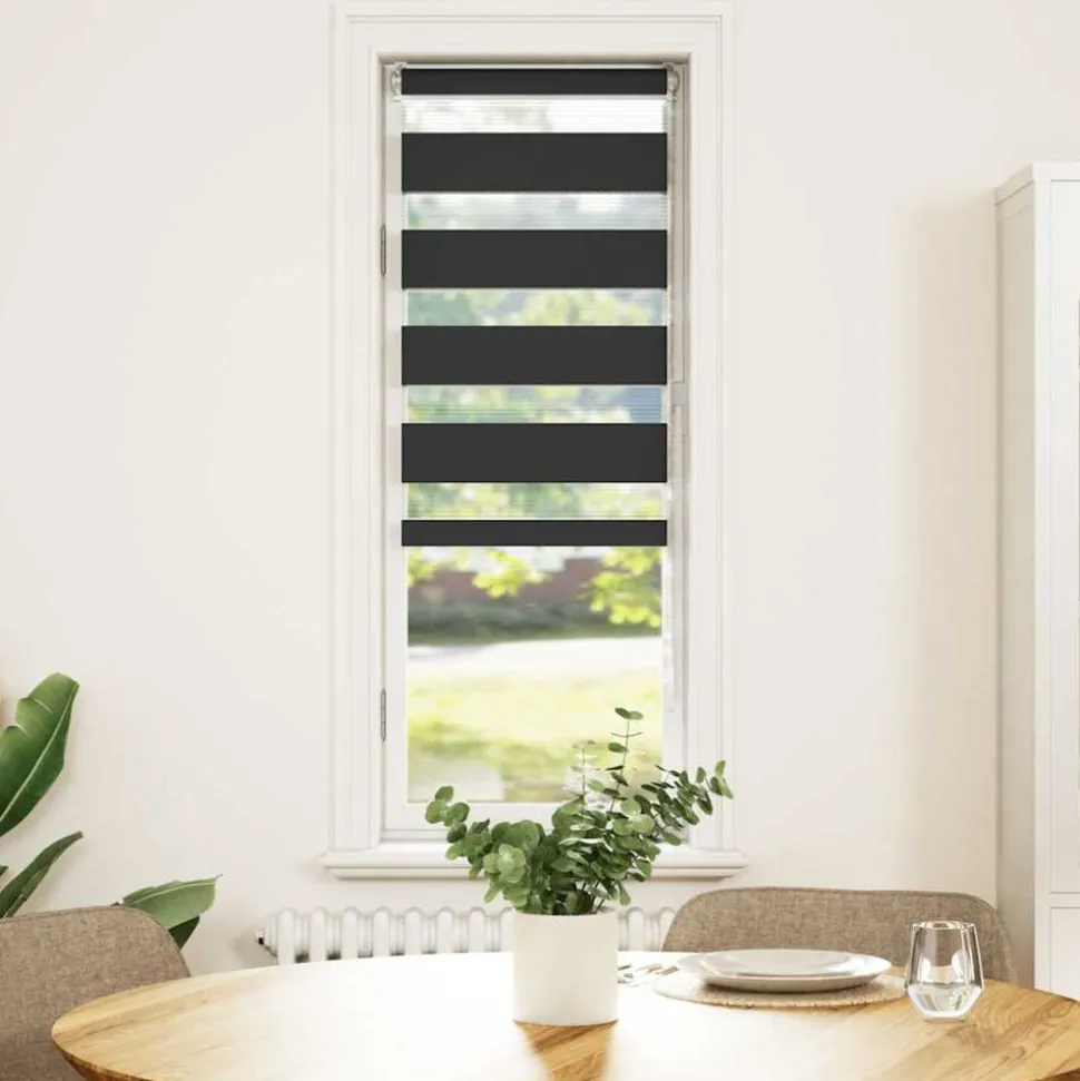 vidaXL Zebra rolgordijn 40x100 cm stofbreedte 35,9 cm zwart
