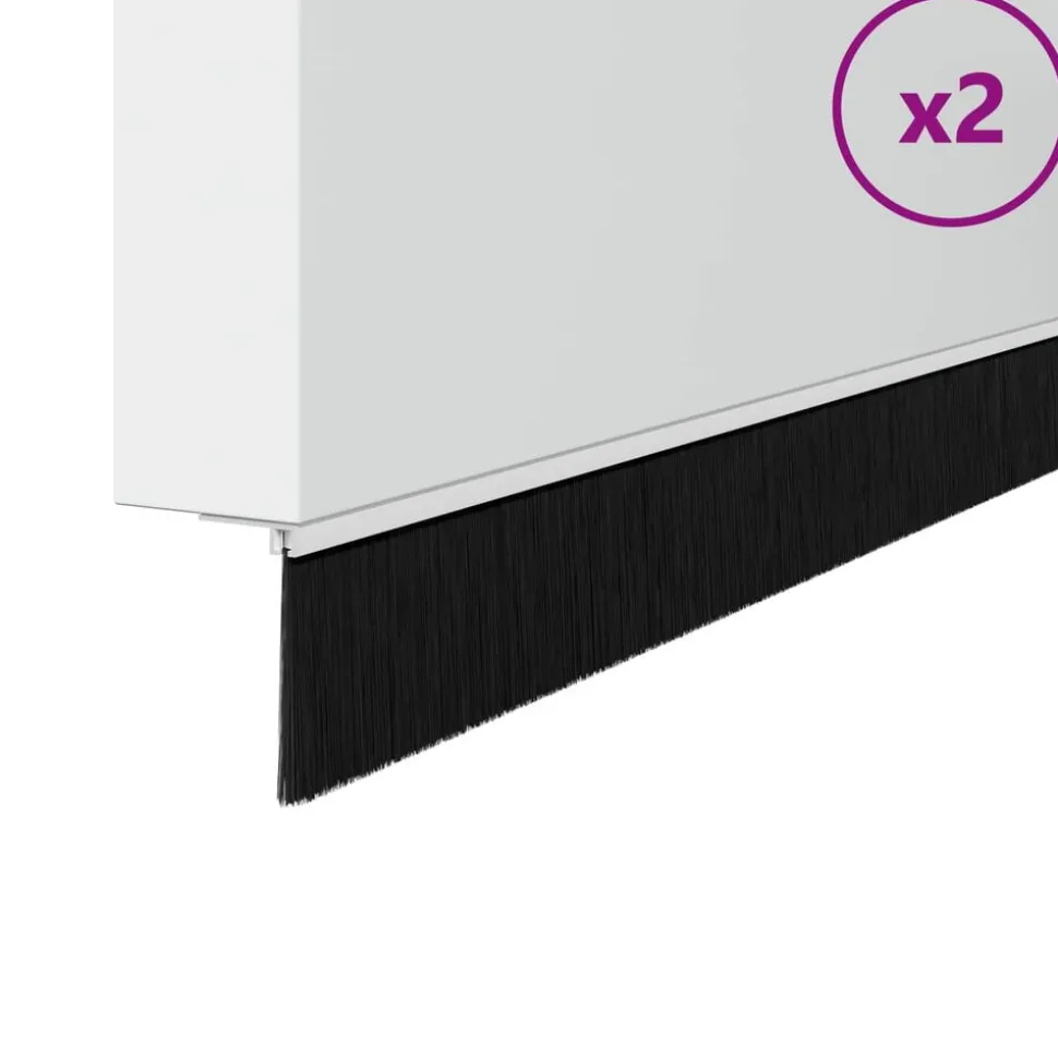 vidaXL Zelfklevende Deurborstels 2 pcs Wit 100 cm Aluminium Legering