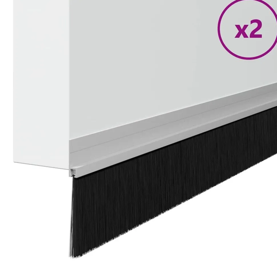 vidaXL Zelfklevende Deurborstels 2 pcs Zilver 100 cm