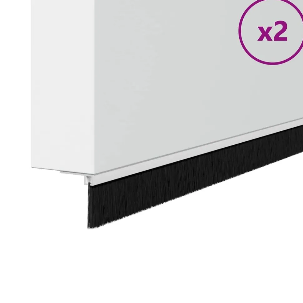 vidaXL Zelfklevende Deurborstels 2 pcs Wit 100 cm Aluminium Legering