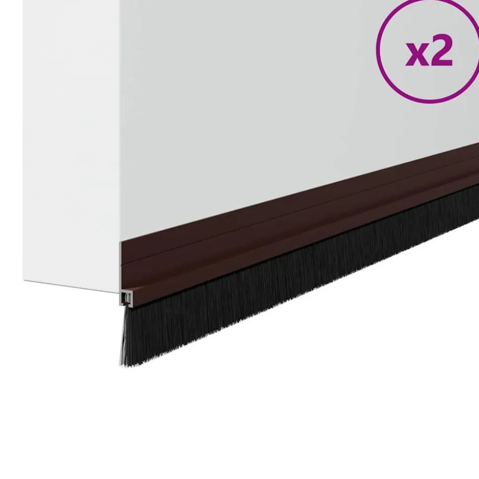 vidaXL Zelfklevende Deurborstels 2 pcs Bruin 100 cm Aluminium Legering