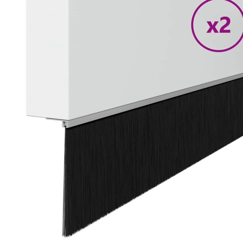 vidaXL Zelfklevende Deurborstels 2 pcs Zilver 100 cm