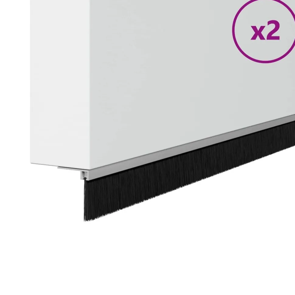 vidaXL Zelfklevende Deurborstels 2 pcs Zilver 100 cm
