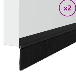 vidaXL Zelfklevende Deurborstels 2 pcs Zwart 100 cm Aluminium Legering