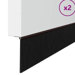 vidaXL Zelfklevende Deurborstels 2 pcs Bruin 100 cm Aluminium Legering