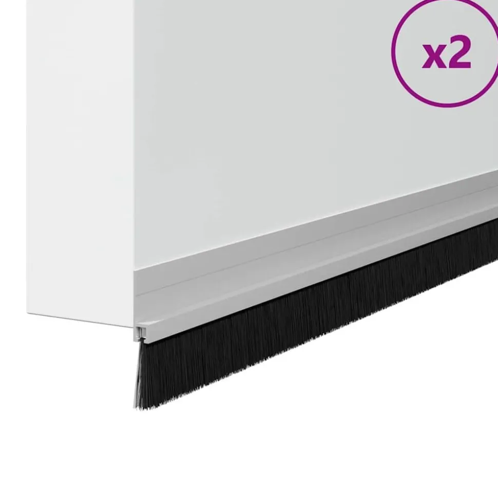 vidaXL Zelfklevende Deurborstels 2 pcs Zilver 100 cm