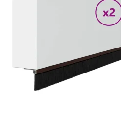 vidaXL Zelfklevende Deurborstels 2 pcs Bruin 100 cm Aluminium Legering