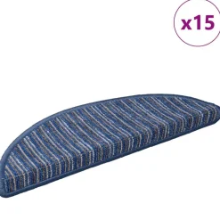 vidaXL Zelfklevende Trapmatten 15 pcs Blauw 56 x 17 x 3 cm