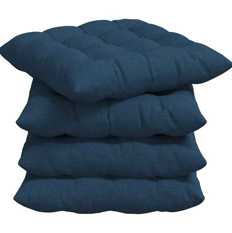 vidaXL Zitkussens 4 pcs Blauw 40 x 40 x 6 cm Stof