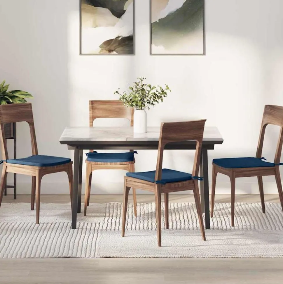 vidaXL Zitkussens 4 pcs Blauw 40 x 40 x 3 cm Stof