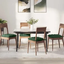 vidaXL Zitkussens 4 pcs Donkergroen 40 x 40 x 6 cm Katoen Stof